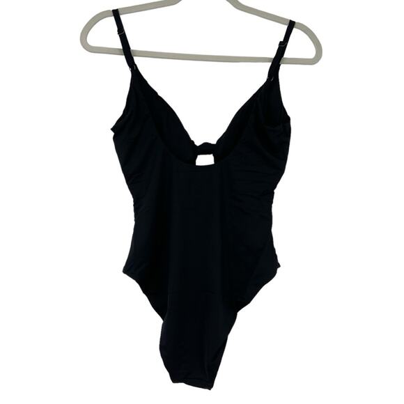 New Andie Swim The Santorini One Piece Swimsuit Key Hole Front Black Size Large - Picture 8 of 14